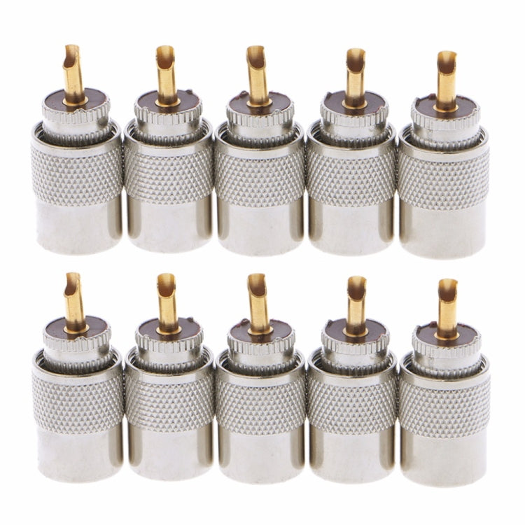 10 PCS UHF Connector Plugs PL-259 Male Solder for RG8X Coaxial Cable 10 PCS UHF Connector Plugs PL-259 Male Solder for RG8X Coaxial Cable